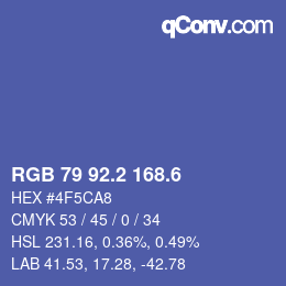 カラーコード: RGB 79 92.2 168.6 | qconv.com
