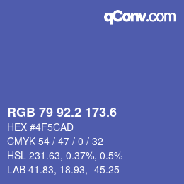 カラーコード: RGB 79 92.2 173.6 | qconv.com