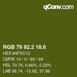 カラーコード: RGB 79 92.2 18.6 | qconv.com