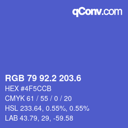 カラーコード: RGB 79 92.2 203.6 | qconv.com