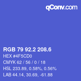 カラーコード: RGB 79 92.2 208.6 | qconv.com