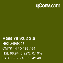 カラーコード: RGB 79 92.2 3.6 | qconv.com