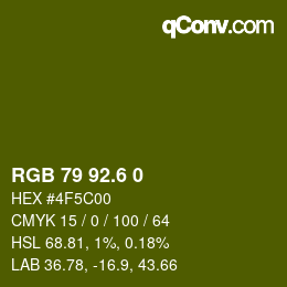 カラーコード: RGB 79 92.6 0 | qconv.com