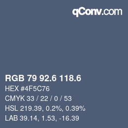 カラーコード: RGB 79 92.6 118.6 | qconv.com