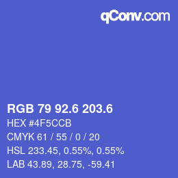 カラーコード: RGB 79 92.6 203.6 | qconv.com