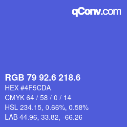 カラーコード: RGB 79 92.6 218.6 | qconv.com
