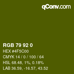 カラーコード: RGB 79 92 0 | qconv.com