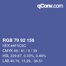 颜色代码: RGB 79 92 156 | qconv.com