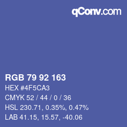 カラーコード: RGB 79 92 163 | qconv.com