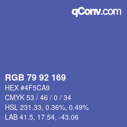 カラーコード: RGB 79 92 169 | qconv.com