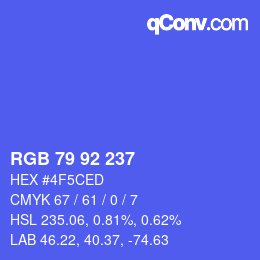 カラーコード: RGB 79 92 237 | qconv.com