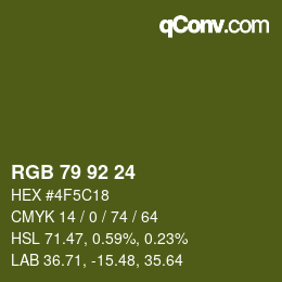 カラーコード: RGB 79 92 24 | qconv.com