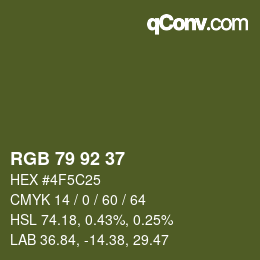 颜色代码: RGB 79 92 37 | qconv.com