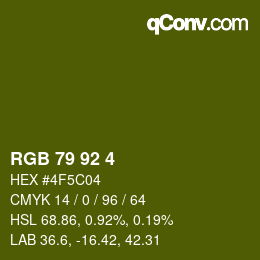 Color code: RGB 79 92 4 | qconv.com