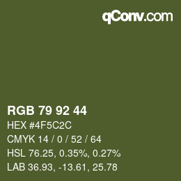 カラーコード: RGB 79 92 44 | qconv.com