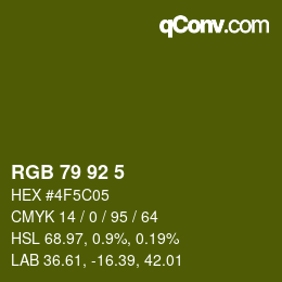 颜色代码: RGB 79 92 5 | qconv.com