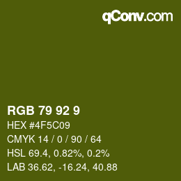 カラーコード: RGB 79 92 9 | qconv.com
