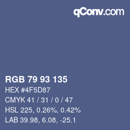 颜色代码: RGB 79 93 135 | qconv.com