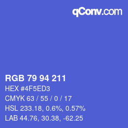 Color code: RGB 79 94 211 | qconv.com