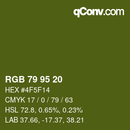 カラーコード: RGB 79 95 20 | qconv.com