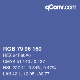 カラーコード: RGB 79 96 160 | qconv.com