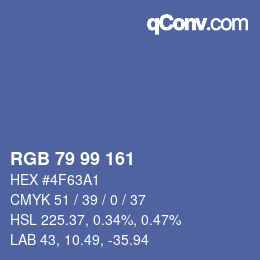 颜色代码: RGB 79 99 161 | qconv.com