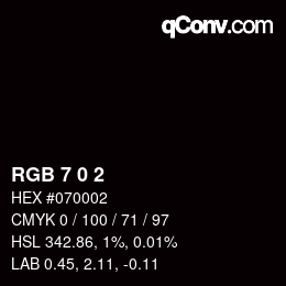 カラーコード: RGB 7 0 2 | qconv.com