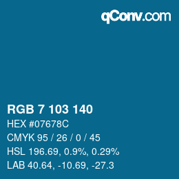 Color code: RGB 7 103 140 | qconv.com