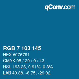 カラーコード: RGB 7 103 145 | qconv.com
