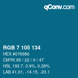 Color code: RGB 7 105 134 | qconv.com