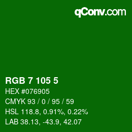 Color code: RGB 7 105 5 | qconv.com