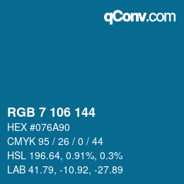 Color code: RGB 7 106 144 | qconv.com