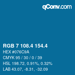 カラーコード: RGB 7 108.4 154.4 | qconv.com