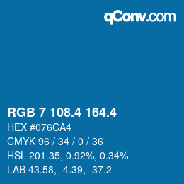 カラーコード: RGB 7 108.4 164.4 | qconv.com