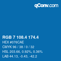 カラーコード: RGB 7 108.4 174.4 | qconv.com