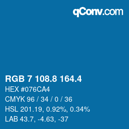 カラーコード: RGB 7 108.8 164.4 | qconv.com