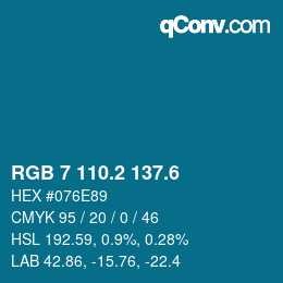 カラーコード: RGB 7 110.2 137.6 | qconv.com