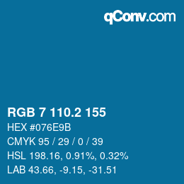 カラーコード: RGB 7 110.2 155 | qconv.com