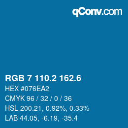カラーコード: RGB 7 110.2 162.6 | qconv.com