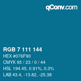 カラーコード: RGB 7 111 144 | qconv.com