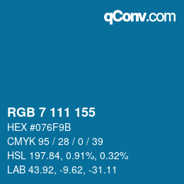 カラーコード: RGB 7 111 155 | qconv.com