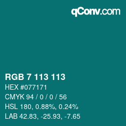 Color code: RGB 7 113 113 | qconv.com