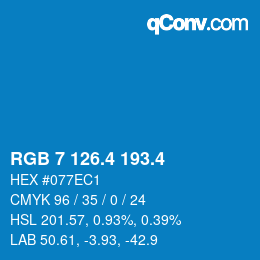 カラーコード: RGB 7 126.4 193.4 | qconv.com