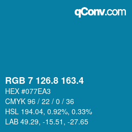 カラーコード: RGB 7 126.8 163.4 | qconv.com