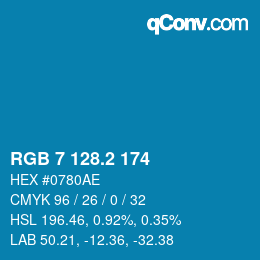 カラーコード: RGB 7 128.2 174 | qconv.com
