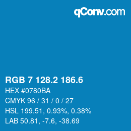カラーコード: RGB 7 128.2 186.6 | qconv.com
