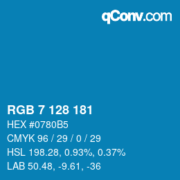Color code: RGB 7 128 181 | qconv.com