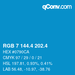 カラーコード: RGB 7 144.4 202.4 | qconv.com
