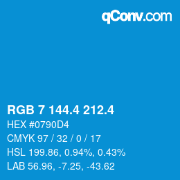 カラーコード: RGB 7 144.4 212.4 | qconv.com