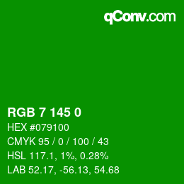 Código de color: RGB 7 145 0 | qconv.com